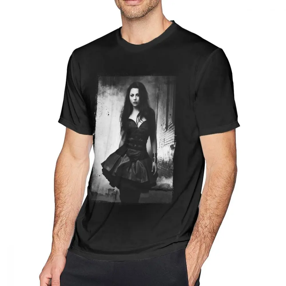 Amy Lee From Evanescence T Shirt Summer Men's T Shirts Print T-Shirt Basic Men Casua Tee Shirt 5XL 6XL Oversized Cotton T-Shirts - Цвет: black