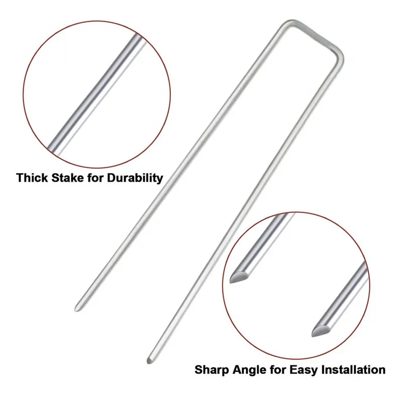 50 шт садовые оцинкованные Ландшафтные скобы u-типа дерн бесскрепочные скобы ржавчины стойкие Sod прищепки для искусственной травы