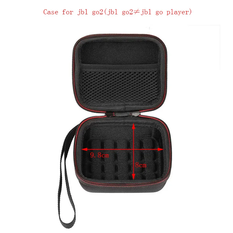 Беспроводной Bluetooth жесткий EVA чехол для колонок с сетчатым карманом для JBL GO для кабелей зарядного устройства ремешок на молнии сумка для рук - Цвет: JBL GO2