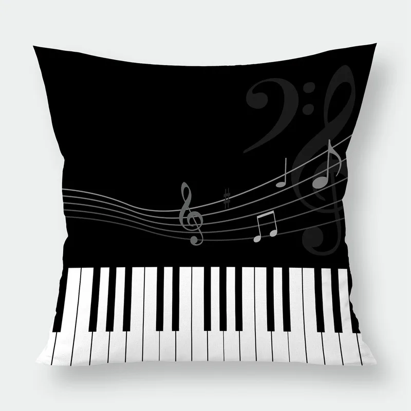 Silstar Tex современный фортепианный узор Pilow Обложка музыкальная нота наволочка для гостиной Кофейня - Цвет: STCC029-05