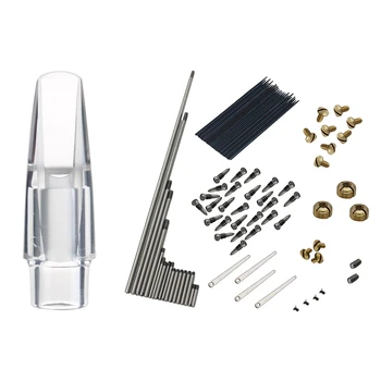 

92Pcs/Set Alto Sax Saxophone Repair Parts Screws + Saxophone Springs & 1x Acrylic Alto Saxophone Mouthpiece for Sax