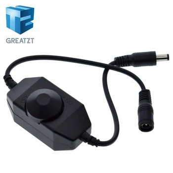 

GREATZT LED Dimmer Switch Brightness Adjust Controller for 3528 5050 5730 5630 Single Color Strip Light DC 12V 24V Black/White