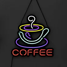 LED Neon Sign Light COFFEE Hanging Party Bar Club Visual Artwork Lamp Commercial Lighting Neon Bulbs AC110-240V Wall Decoration
