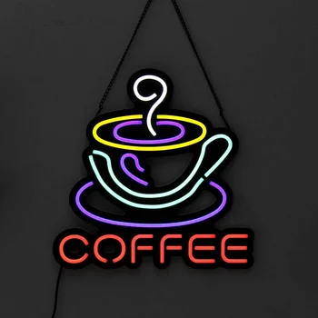 

LED Neon Sign Light COFFEE Hanging Party Bar Club Visual Artwork Lamp Commercial Lighting Neon Bulbs AC110-240V Wall Decoration