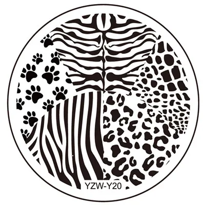 Y20 1 шт. диаметр 5,5 см круглый дизайн ногтей штамповка шаблон и форма для ногтей 20 видов конструкций YZW-Y серии штемпелюющие пластины для ногтей набор трафаретов - Цвет: Y20
