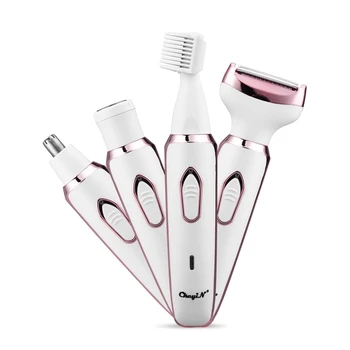 

4 in 1 Lady Shaver Kit Painless Instant Hair Remover USB Rechargeable Nose Hair Trimmer Eyebrow Shaper Bikini Trimmer Epilator