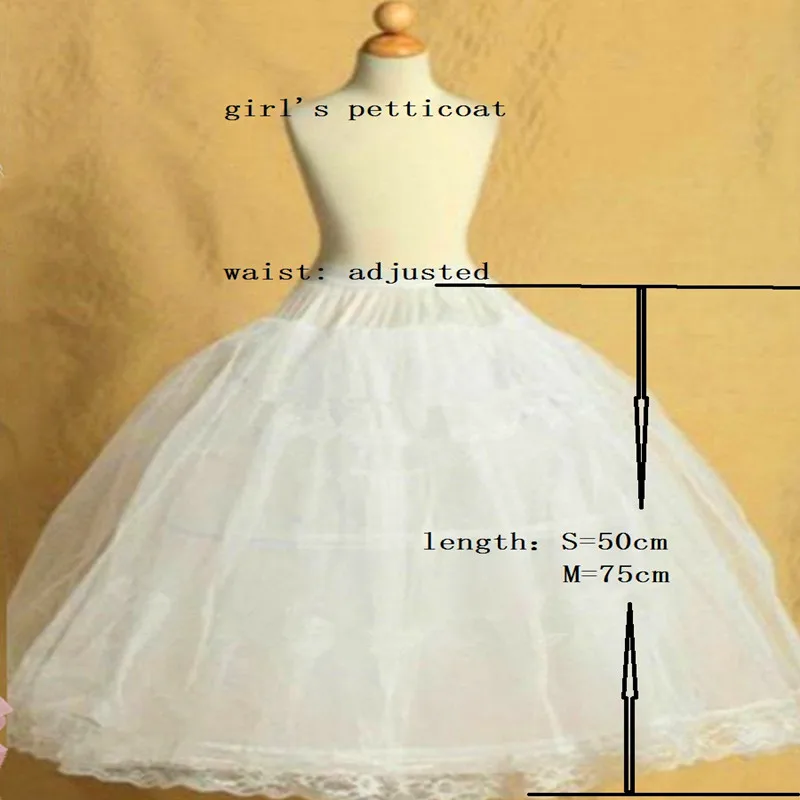 Children Petticoat Dress Kids Petticoats for Flower Girls Dresses Little Girls Crinoline 2 Hoop Skirt Petticoat Lolita Skirt