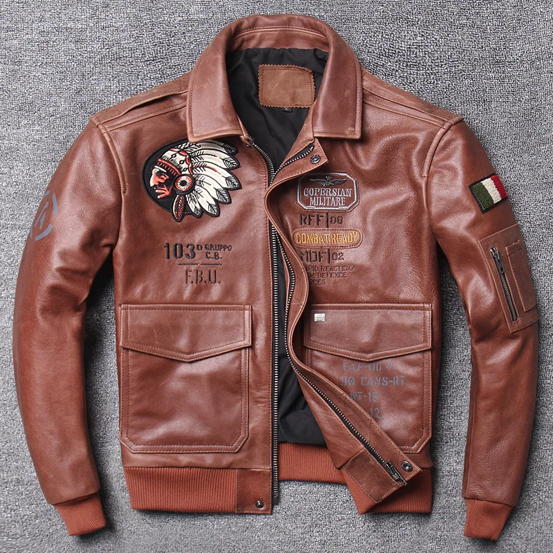 

DHL free shipping,100% Top Italian Calf Leather Jacket for Men Handmade Embroidery Spring Autumn Vintage Motorcycle Rider Coat