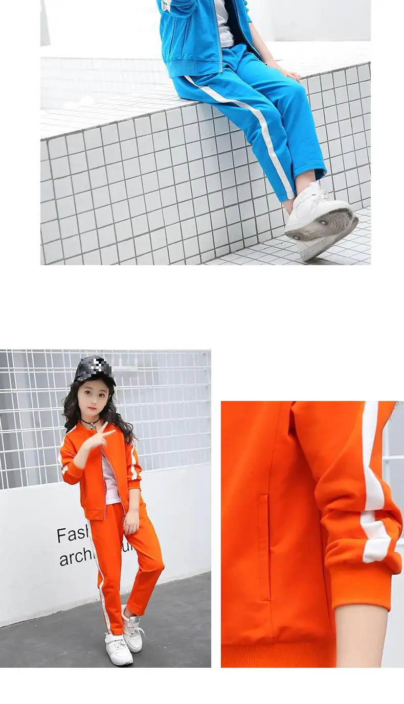 Sport Suit For Girls Teenage Baby Girl Clothes Set Autumn Long Sleeve Outwear+ Pant Back To School Outfits 8 9 10 12 14 15