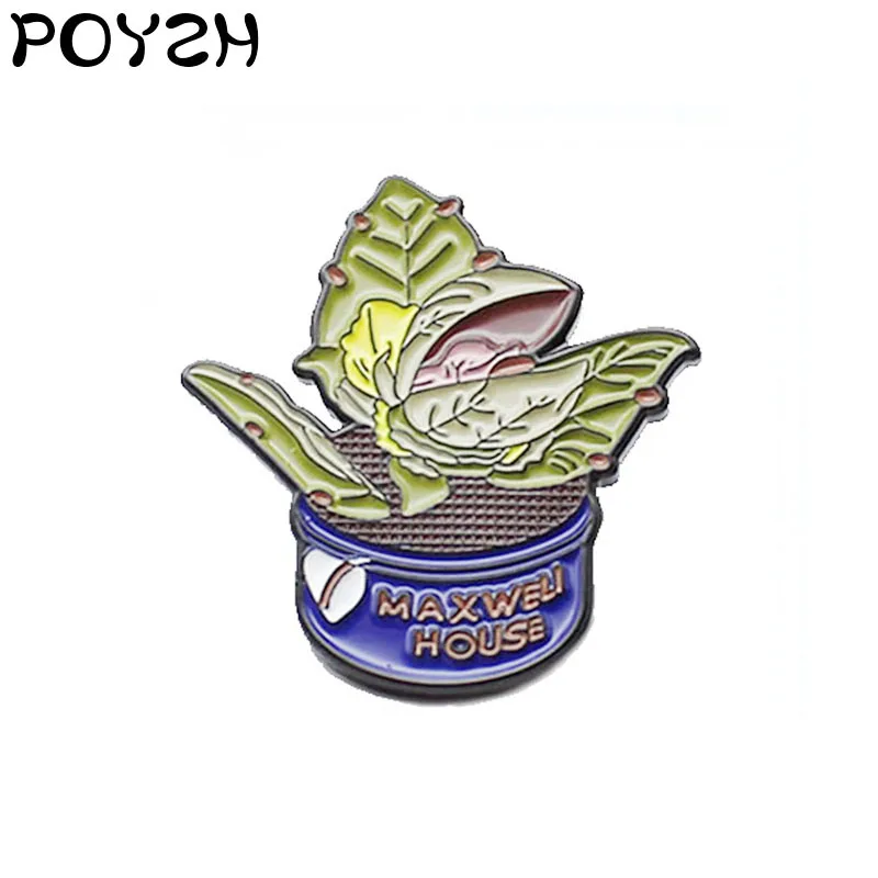Maxwell House botany эмалированная брошь в горшках для растений кофейных зерен Листьев