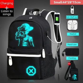 

New Cartoon Backpack Boys School Backpack Student Luminous Animation USB Charge School Bags Teenager School Bag Backpack
