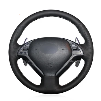 

Hand-stitched Black Artificial Leather Anti-slip Soft Car Steering Wheel Cover for Infiniti G G25 G35 G37 EX EX35 EX37 Q Q40 Q60