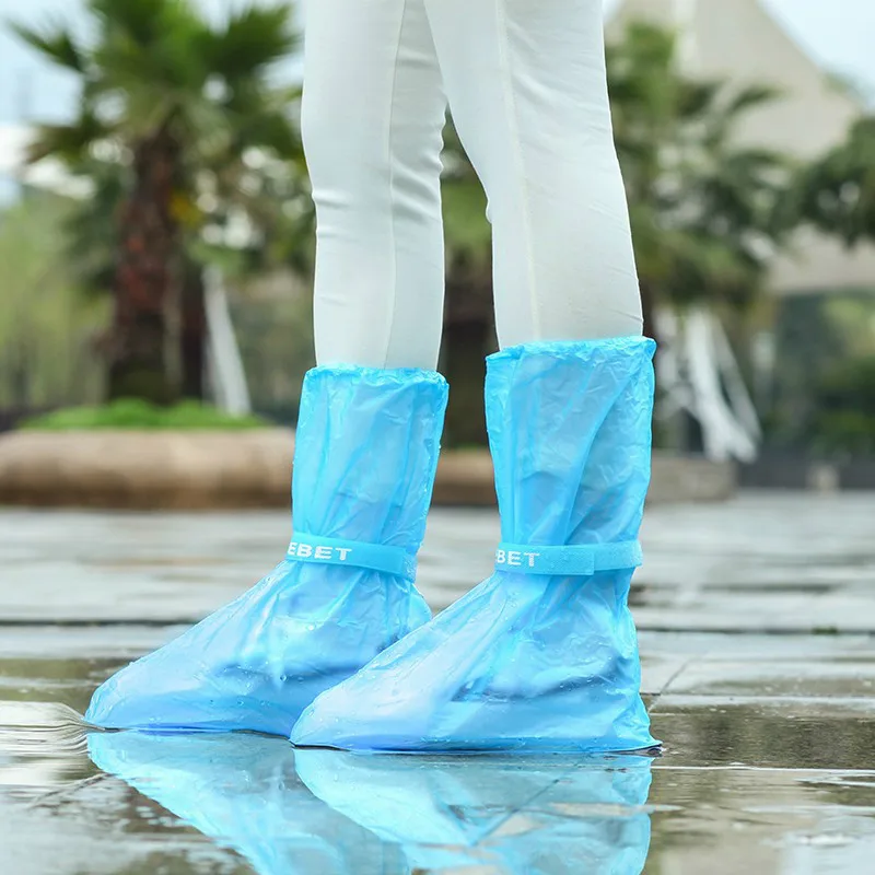 1 пара водонепроницаемых защитных чехлов для обуви и ботинок унисекс с лентами; Чехлы для дождливой обуви с высоким берцем; нескользящие Чехлы для дождливой обуви