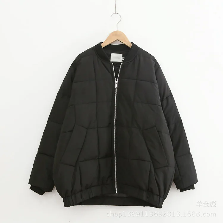 

18 Autumn And Winter New Style Casual Simple Korean-style Boyfriend Style Pattern Compressed Cotton Solid Color Stand Collar Cot