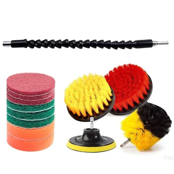 

High Quality 15pcs Drill Brush Attachments Set Extend Long Attachment for bathroom cleaner