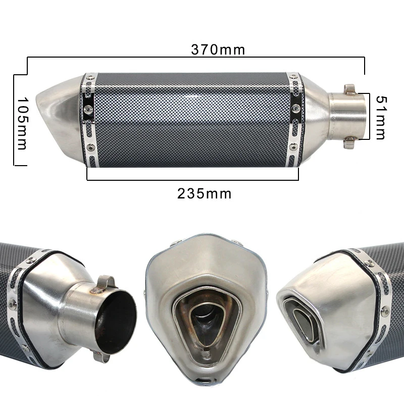 36-51 мм Универсальный мотоцикл Akrapovic выхлопная Модифицированная глушитель труба для 125-600 CC мотоцикл, скутер картинг внедорожник