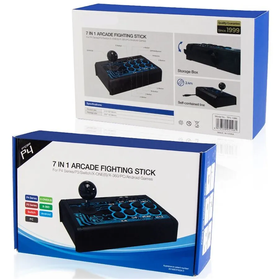 7 IN 1 Arcade Fight Stick USB Gaming Controller Joystick For PS4/ SWITCH / P3/PC/Android Phone/Android Tablet/XBoxOne(S)/360