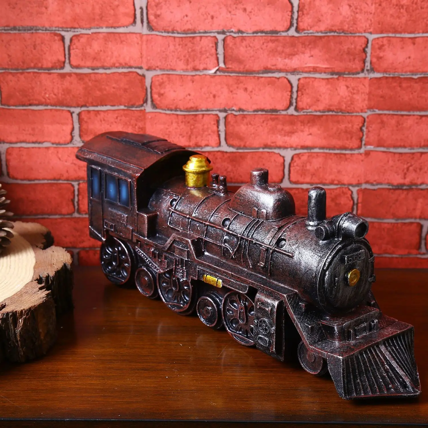 Nostalgia Resin Locomotive Goods Of Furniture For Display Rather Than For Use Home Furnishing Café Originality Storefront