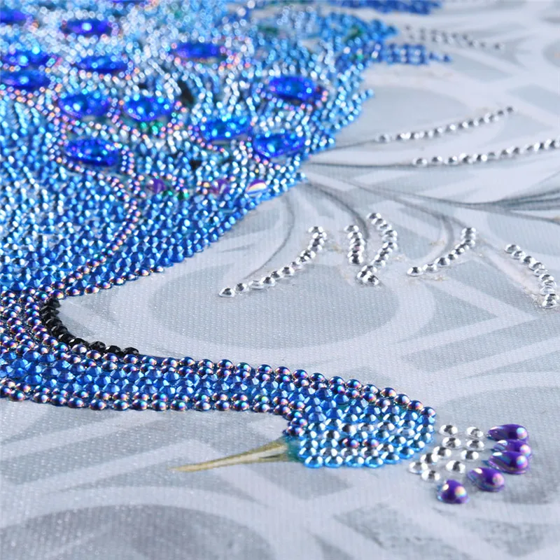 DIY Animal partial Rhinestone Peacock (2)