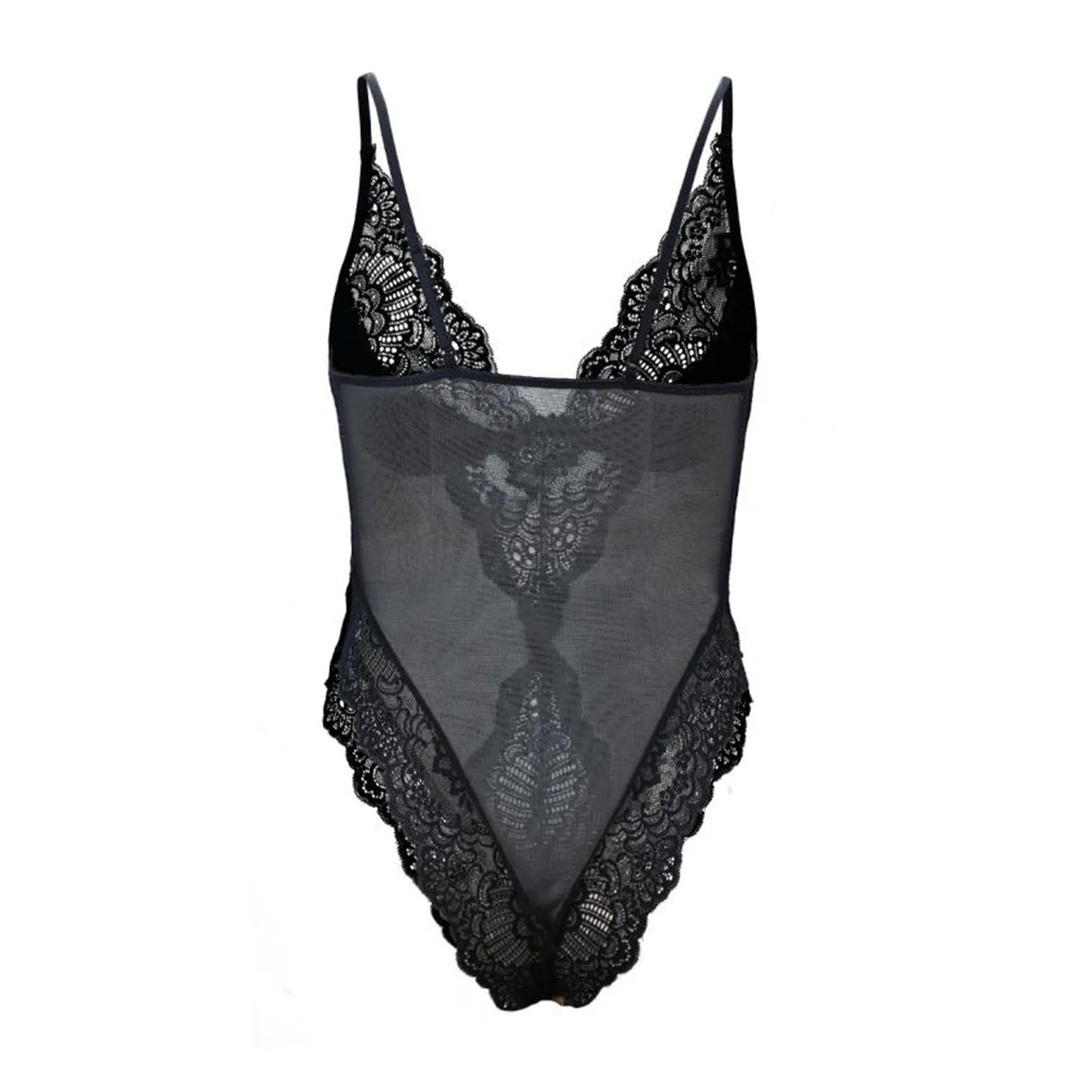 Women's Sexy Floral Lace Sleepwear Bodysuit Push Up Bra Mesh One Piece Transparent Erotic Lingerie Bikini Soft Underwear