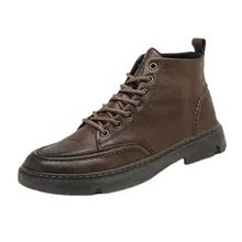 

Fashion Martin Boots Men's New Casual Waterproof Tooling Leather Boots High-Top Retro Men's Shoes Boots for Men