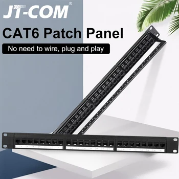 

Cat6 24 Port RJ45 Patch Panel UTP LAN Network Adapter Cable Connector Keystone Jack Modular Distribution Frame