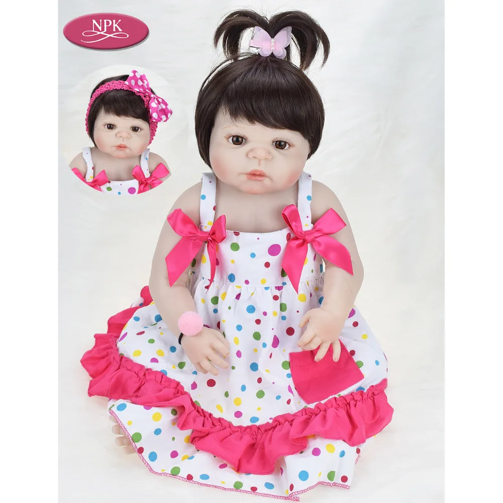 Реалистичная детская кукла реборн для маленькой девочки 57 см силиконовая