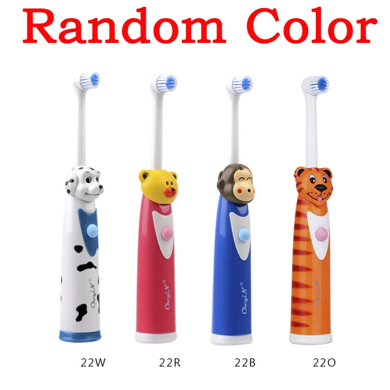 Random Color 4 шт., вибрационная отбеливающая щетка для зубов, мультяшная Детская электрическая зубная щетка с мягкой щетиной, сменные насадки для щетки - Цвет: Random Color