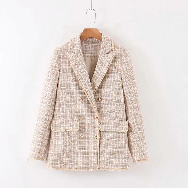 

2019 Autumn New Style Korean-style Small Suit Women's Plaid Loose-Fit Graceful Suit Jacket Women's