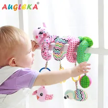 Jouet éducatif en forme de cloche dans le berceau, Animal de dessin animé, pendentif de landau, jouet en peluche pour bébé