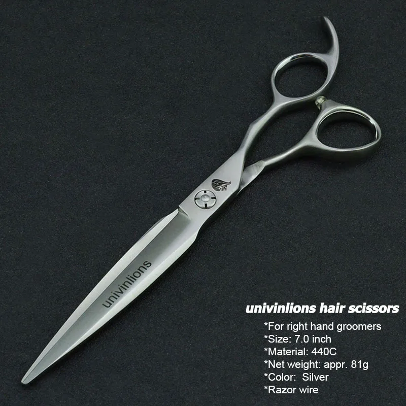 Tesoura de Corte Cabelo em Linha Polegada Cães Gromming Tesouras Borda Afiada Animais Gato Corte Reta Tesoura Barbeiros Ferramentas 7 Pet