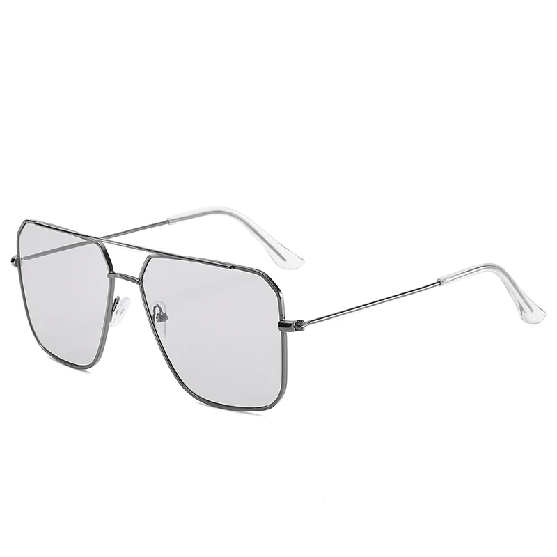 C12 silver silver Longkeader, металлические Квадратные Солнцезащитные очки для женщин, негабаритные, градиентные, розовые, солнцезащитные очки для женщин, Ретро стиль, UV400, Lentes De Sol Mujer - Цвет линз: C12 silver silver