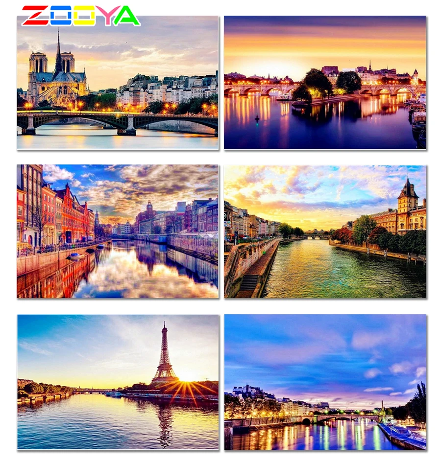 Алмазная 5d-вышивка закат с кристаллами | Дом и сад