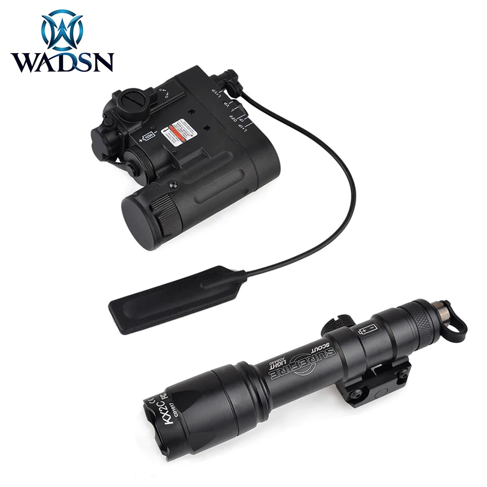 WADSN Воздушный пистолет M600 M600C фонарик 340LM DBAL-D2 красная точка/ИК лазерный Белый светодиодный пульт дистанционного управления переключатель давления WEX328 - Цвет: WEX328-072-BK