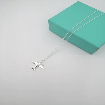 

Sterling silver 925 classic popular fashion exquisite small plane necklace jewelry holiday gift