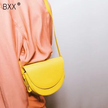 

[BXX] Women Single Shoulder Crossbody Bag All-match Flap 2020 Personality Straps Bag Female Fashion Tide Saddle Package HF884