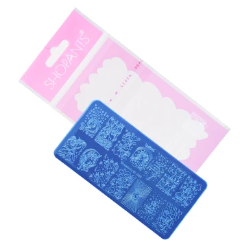 

6*12cm Cute Unicorn Nail Stamping Plates Stainless Steel Cloud Heart Rose Star Stripe Pattern Stencil Nail Art Stamp Templates