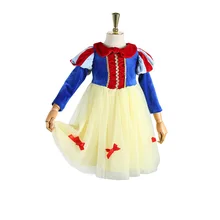 Новинка года; сезон осень; для девочек Белоснежка; сценический костюм; платье с бантом и пышными рукавами; костюм; платье