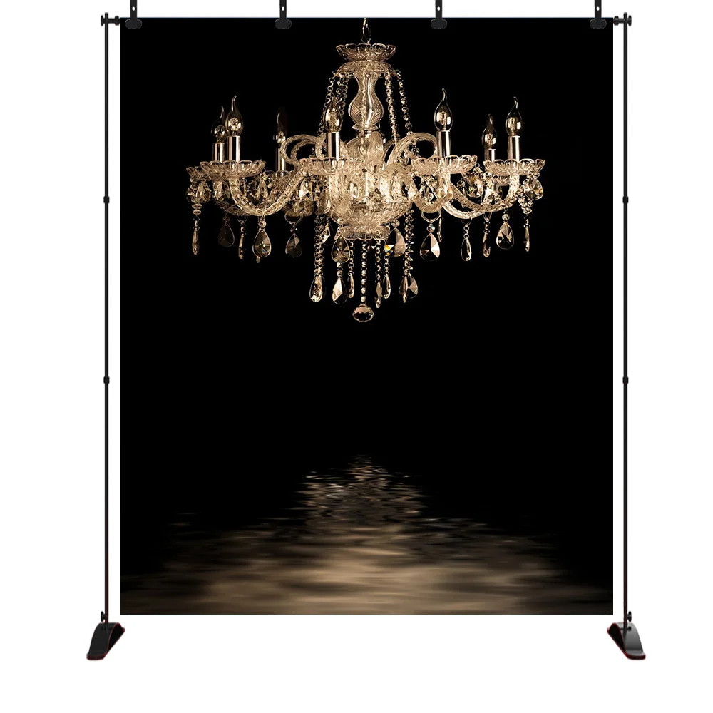 

European Gorgeous Crystal Chandelier Black Backdrop Studio Props Indoor Decorations Studio Props Booth Decoration Backdrops