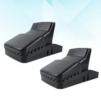 

2pcs Portable Mouse Trap Automatic Plastic Mousetrap Household Mouse Killer Catcher for Mouse Control Home Use (Black)