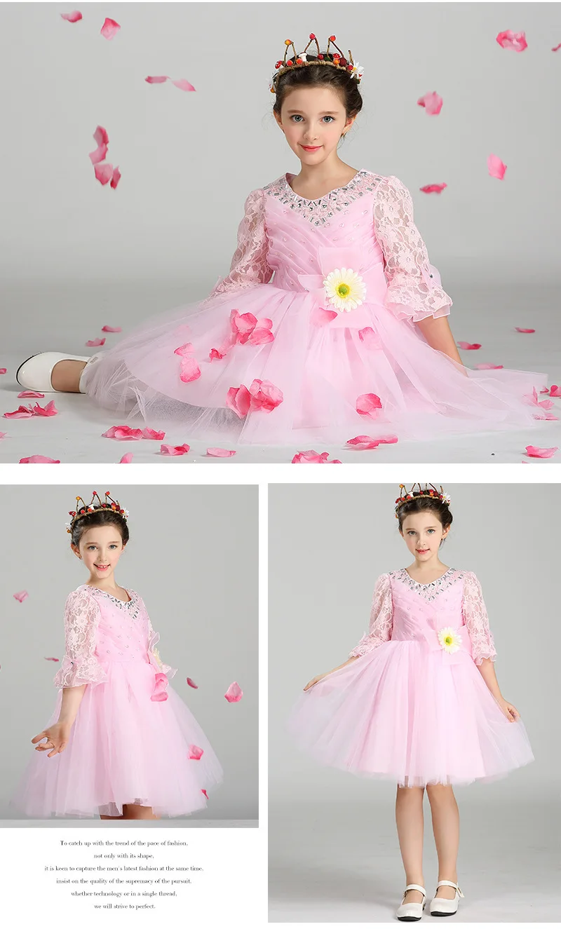 Детское свадебное платье в европейском и американском стиле; кружевное платье принцессы из органзы с вышивкой для девочек; образцы