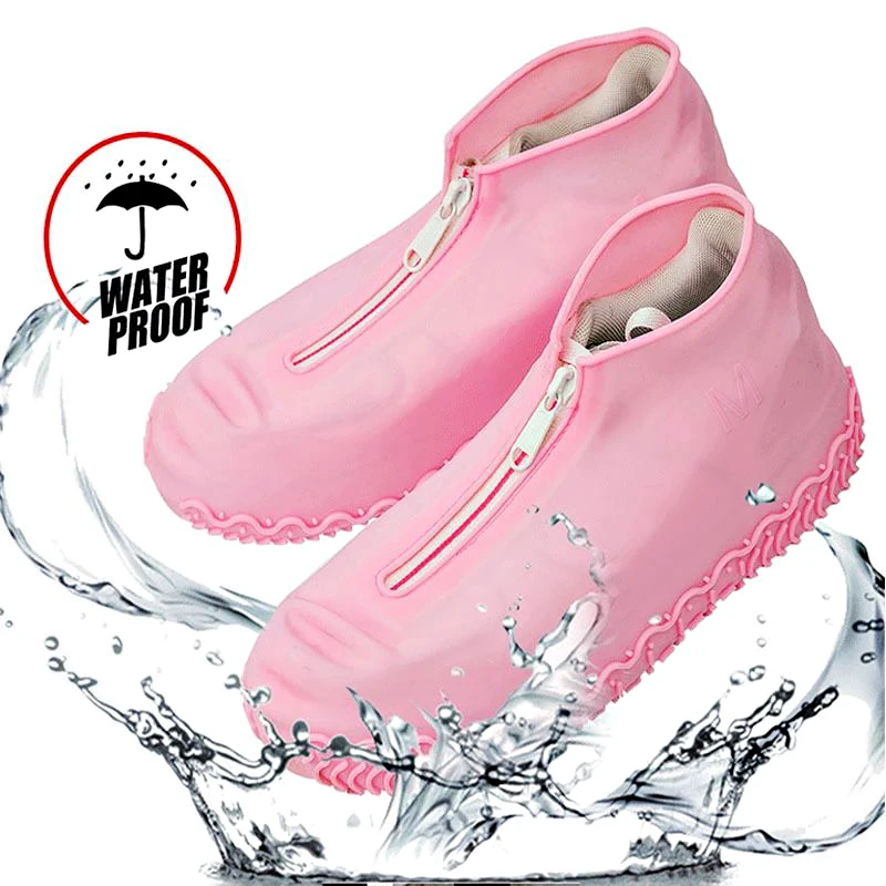 FamtiYaa Silicone Waterproof Shoe Cover Overshoes with Zipper Non Slip