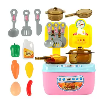 

Mini Role Play Cooking Set Round Smooth Bright Colors Free Collocation Pretend Cutting Food Vegetable Kitchen House Kids Toy