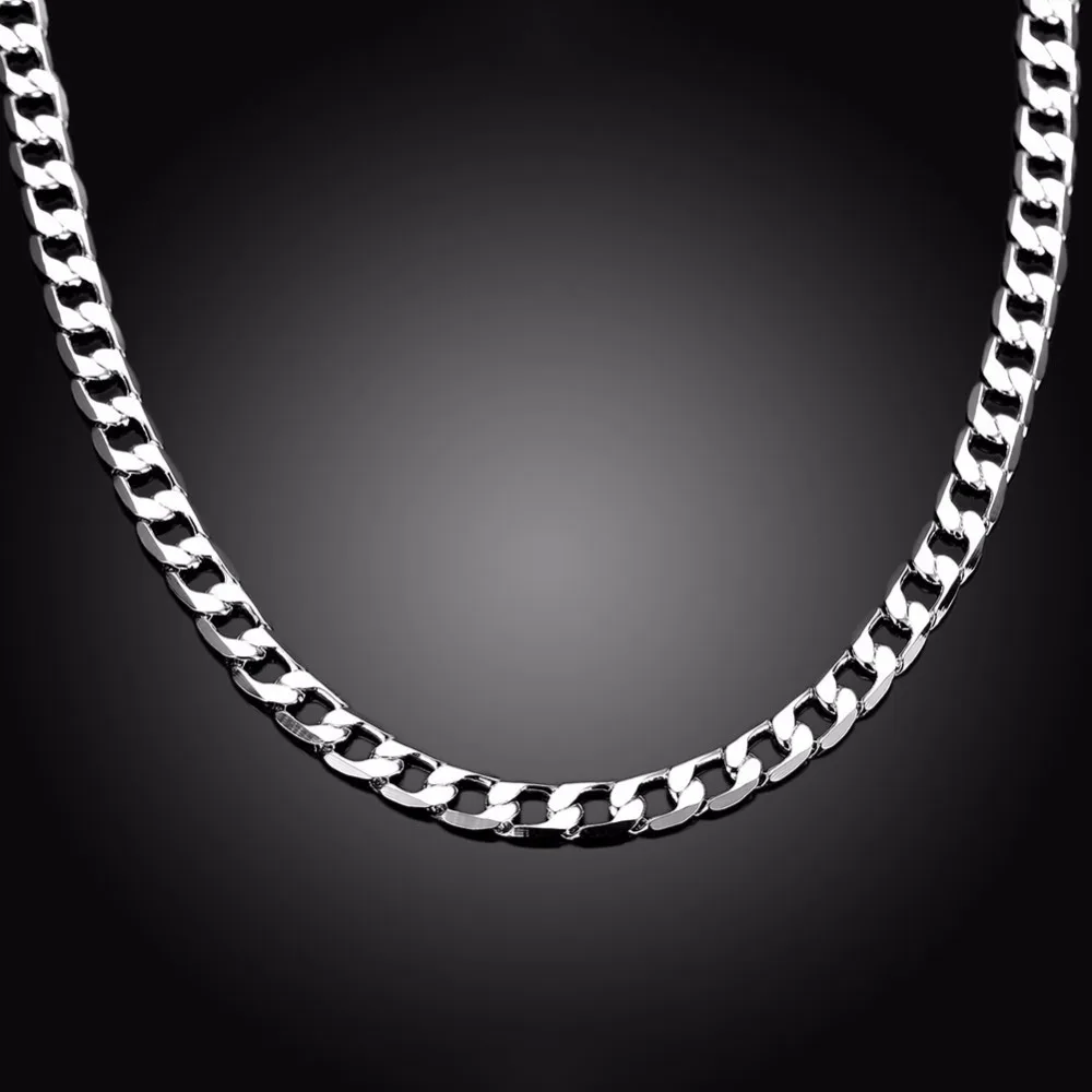 Silver 16 INCH 9MM Flat Curb Thick Chunky Necklace, Mans Curb Choker Chains  Made From Stainless Steel, Mens and Womans Necklace Jewellery - Etsy