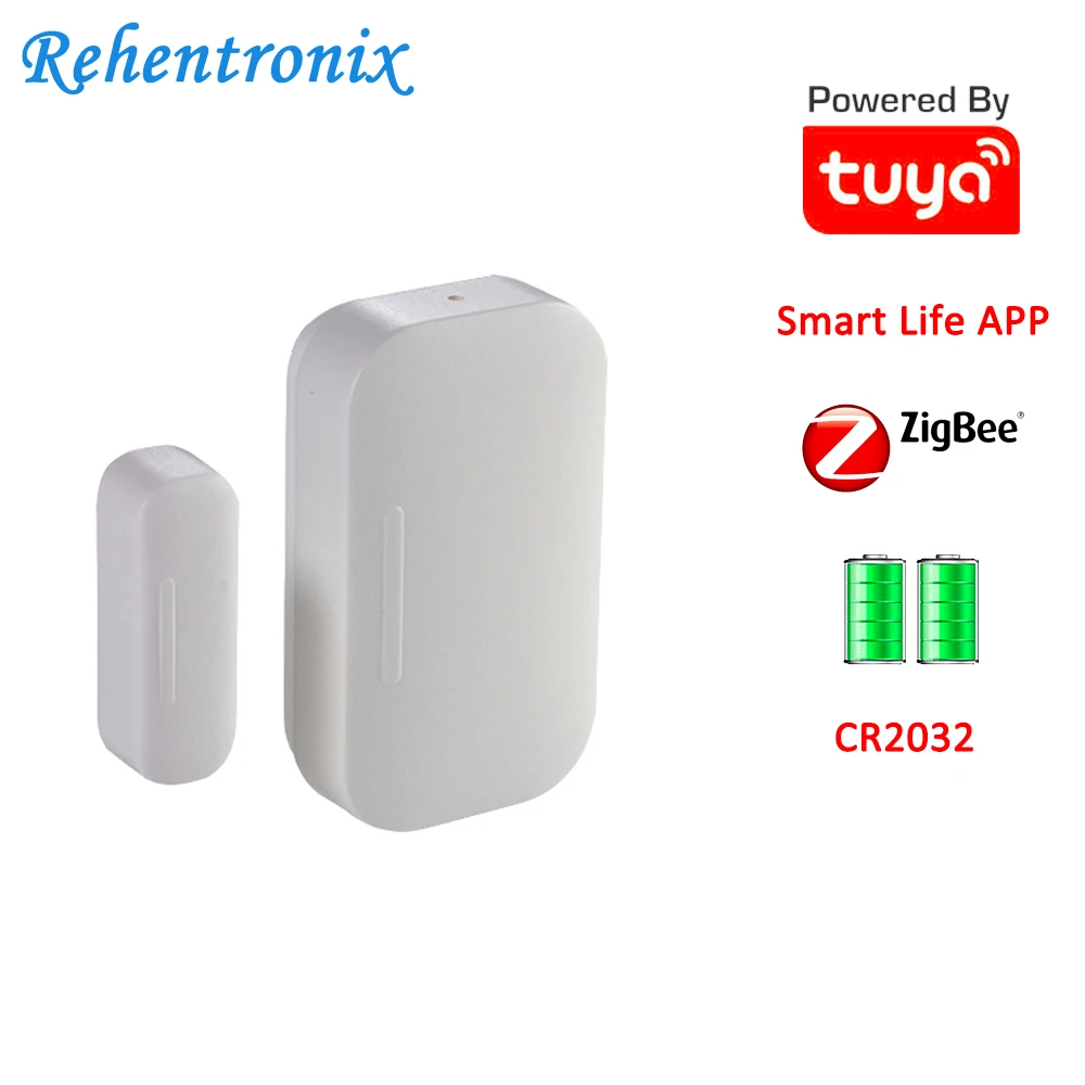 Battery Powered Smart Life APP Tuya Smart ZigBee Door Window Contact Sensor ON OFF Status Sensor Working 2 years