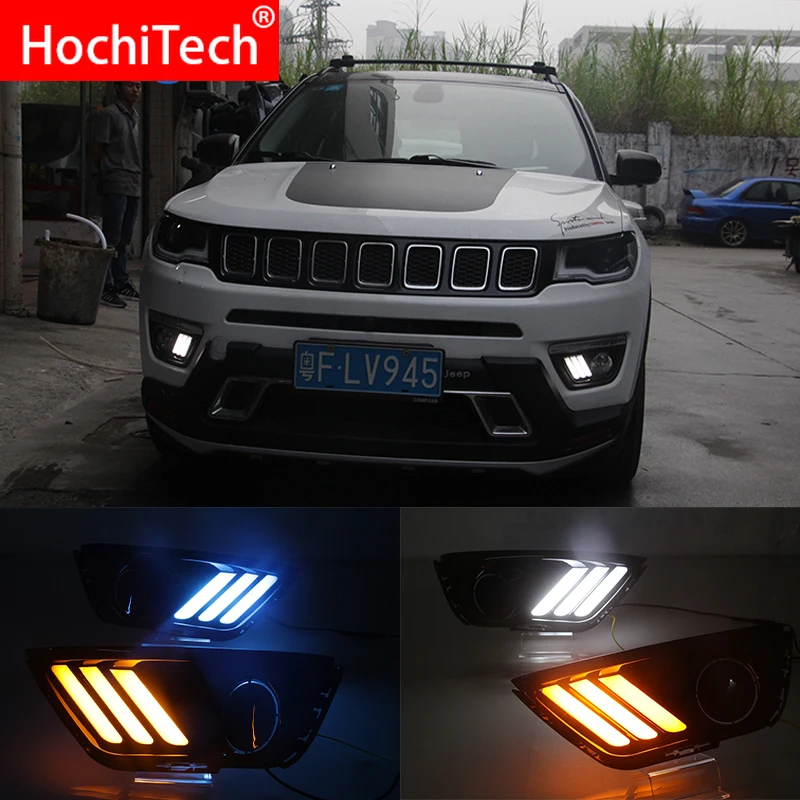 Для Jeep Compass 2016 2017 2018 2019 белый синий и желтый указатель поворота Функция
