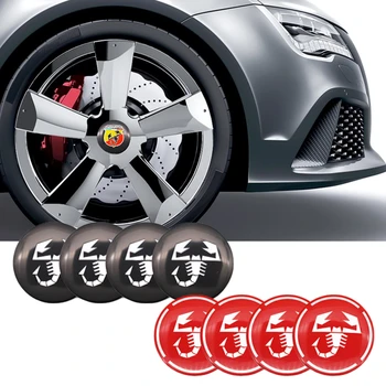 

4pcs 56mm Car Emblem Wheel Center Stickers Badge For ABARTH Logo 1100 Scorpione Fiat 500 124 Spider Zagato 750 595 695 SS Coupe