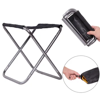 

New Outdoor folding chair 7075 aluminum alloy fishing chair barbecue stool folding portable train stool camping small Mazar