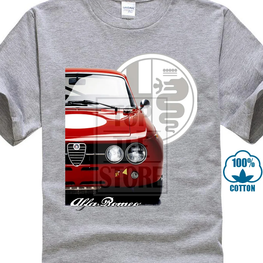 Новинка, Alfa Romeo, футболка на заказ для мужчин и с круглым вырезом, уникальный дизайн, модная футболка с автомобилем, уличная футболка, Camiseta 014881 - Цвет: Серый
