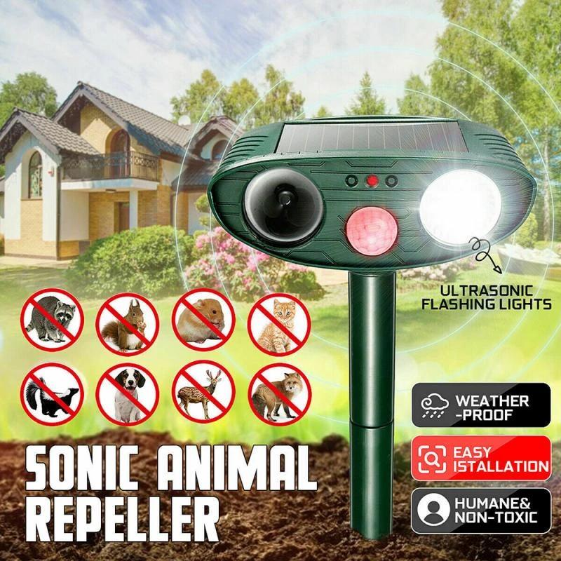 Garden Fox Repellent, Solar Powered Waterproof Animal Deterrent
